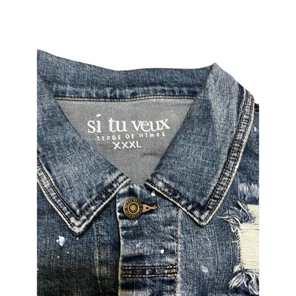 Si Tu Veux Denim Blue Mens Jean Jacket Size XXXL - Picture 5 of 7